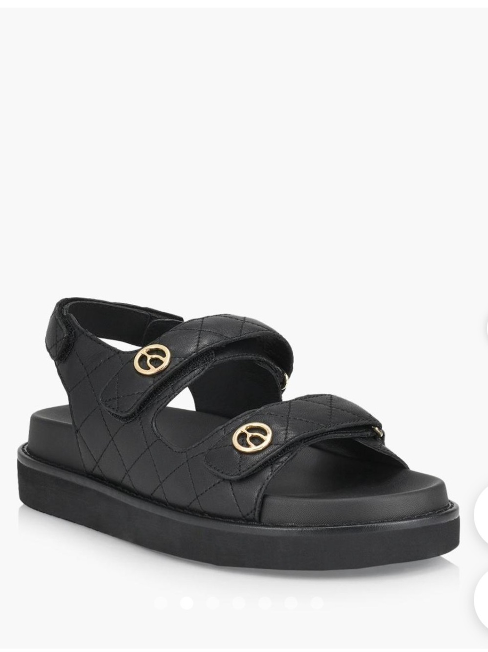 Wishbone White Quilted Sandals with Silver Logo Hardware